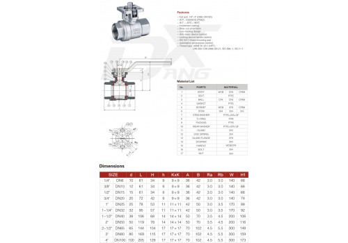 2-PC BALL VALVE END DIRECT MOUNTING PAD 2-PC BALL VALVE END DIRECT MOUNTING PAD